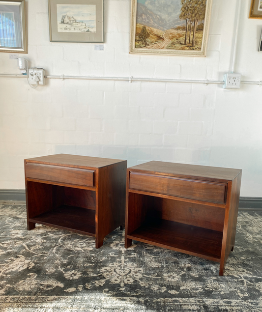 Solid Imbuia Pedestal Pair