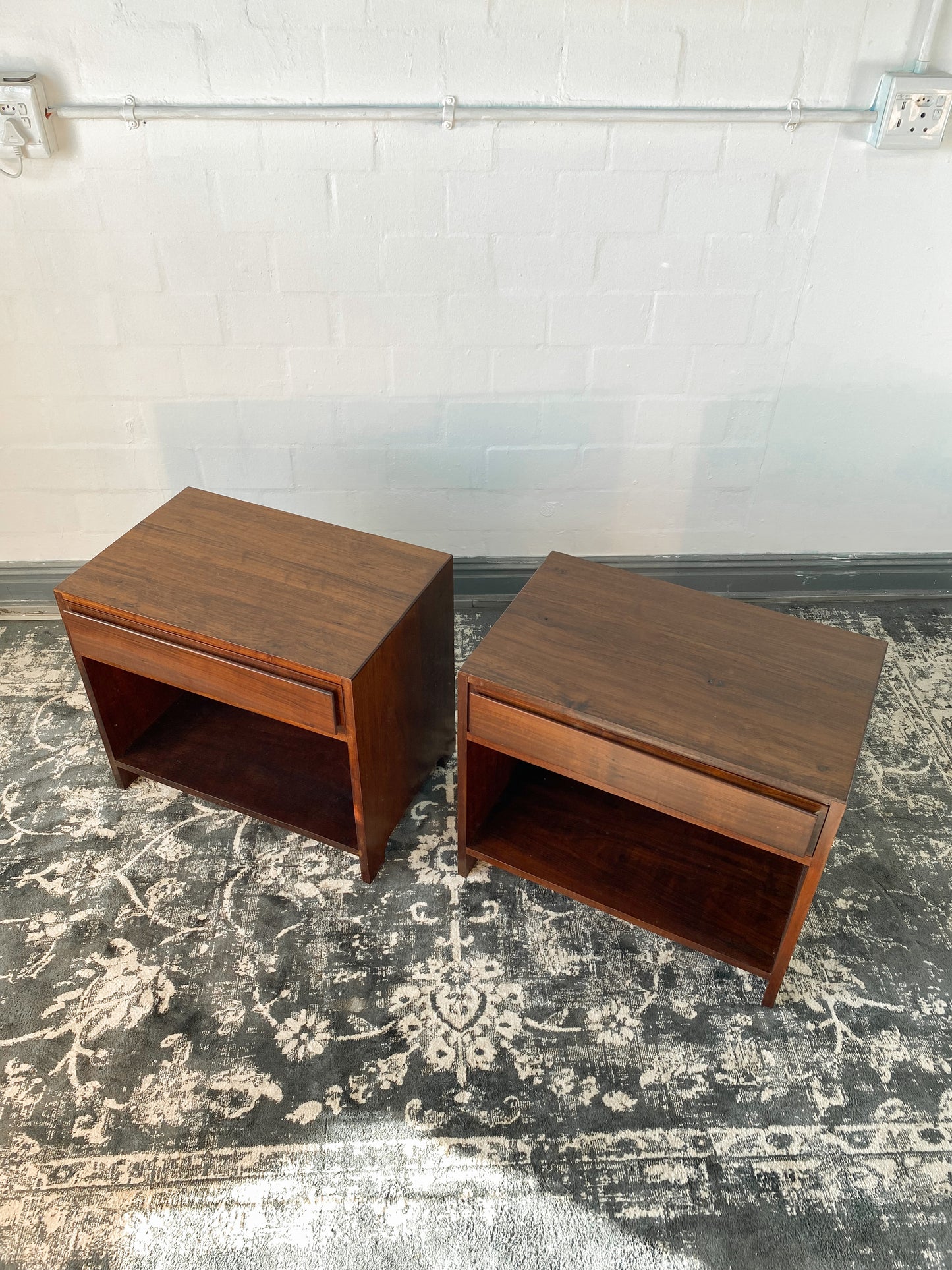 Solid Imbuia Pedestal Pair