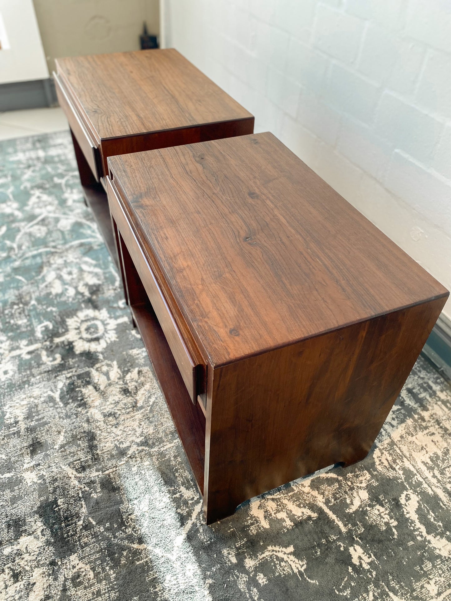 Solid Imbuia Pedestal Pair