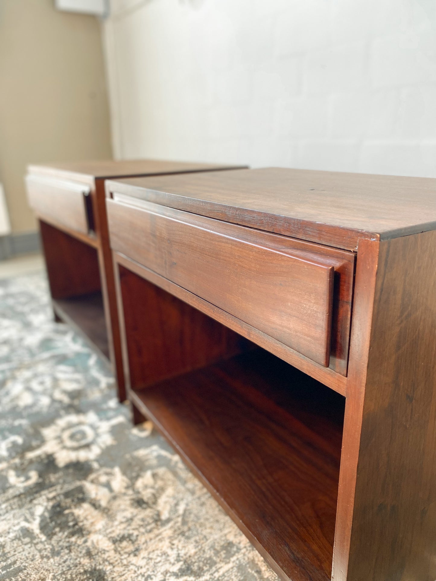 Solid Imbuia Pedestal Pair