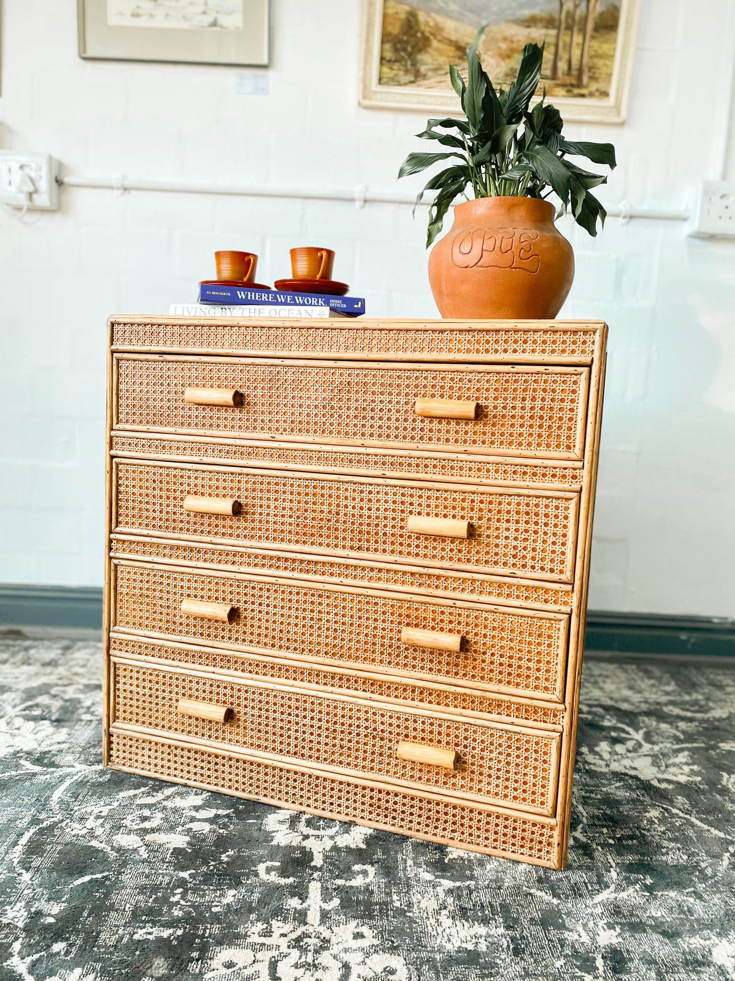 Cane Chest of Drawers