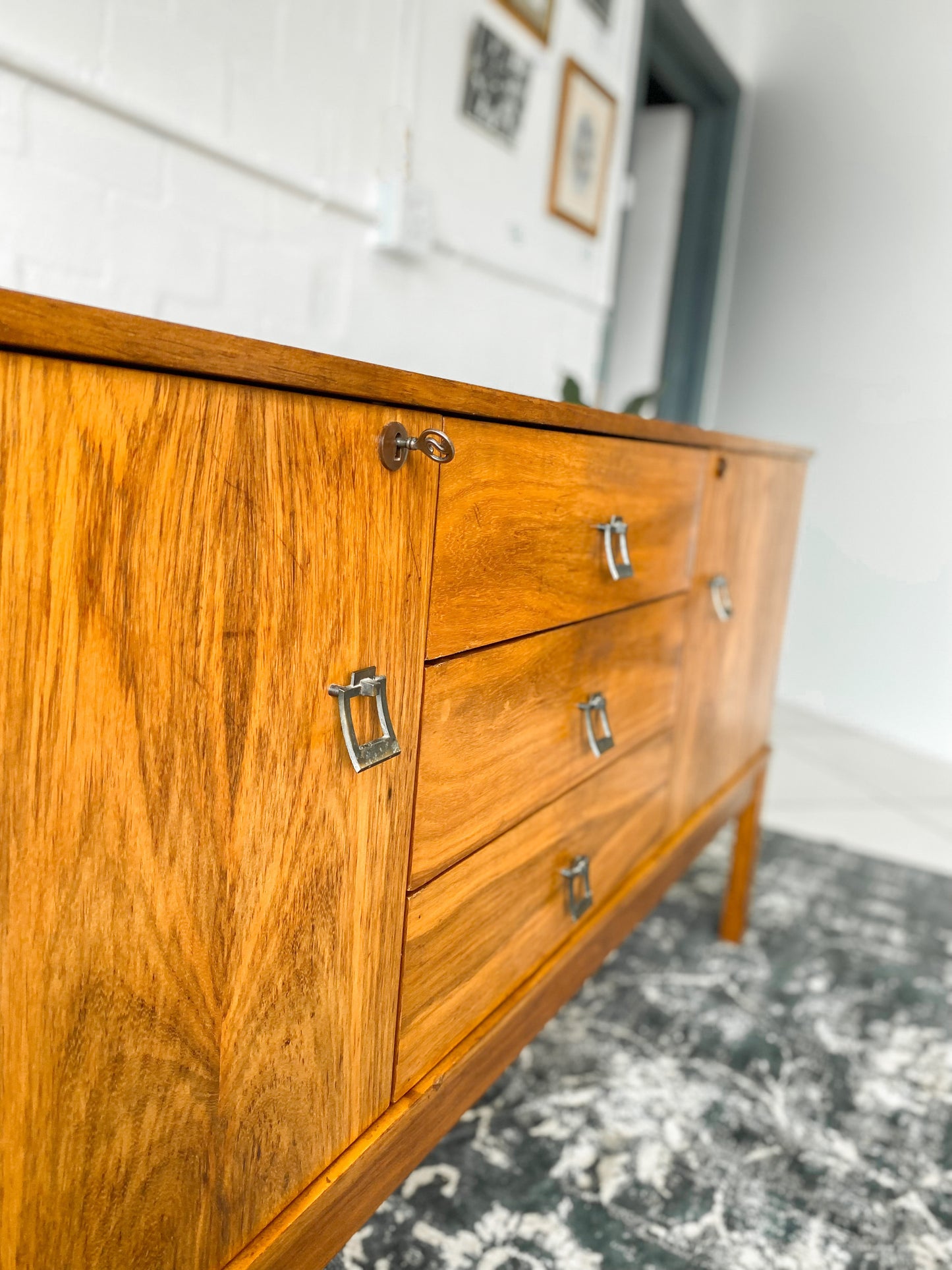 Kiaat Mid Century Sideboard