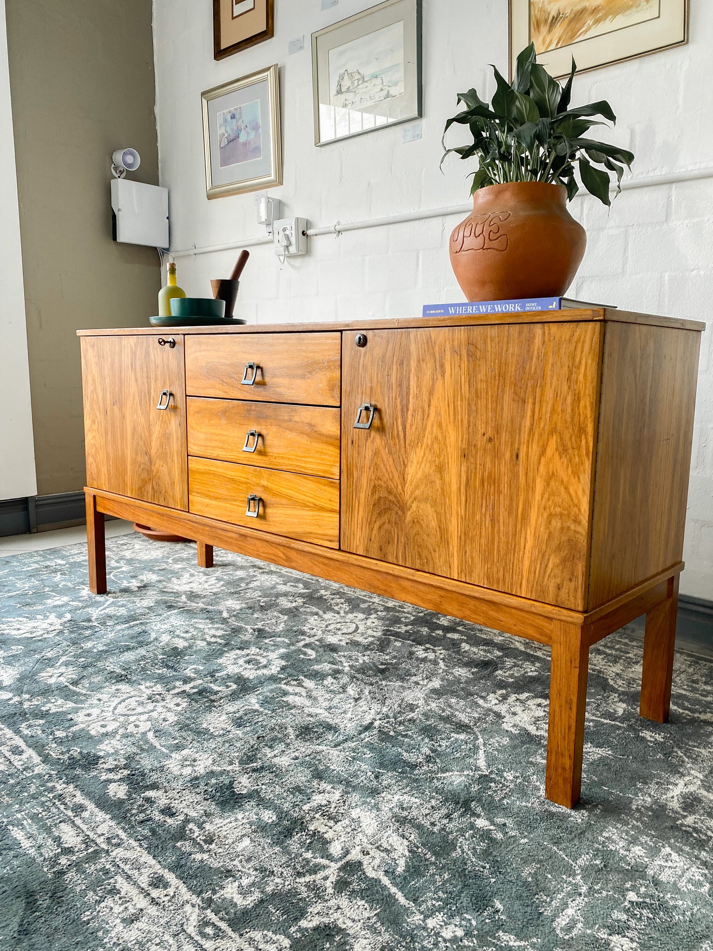 Kiaat Mid Century Sideboard