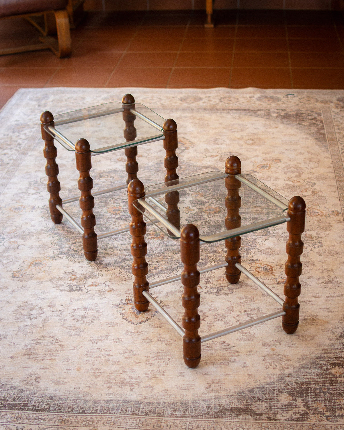 Pair of 1970s Atomic-Style Side Tables