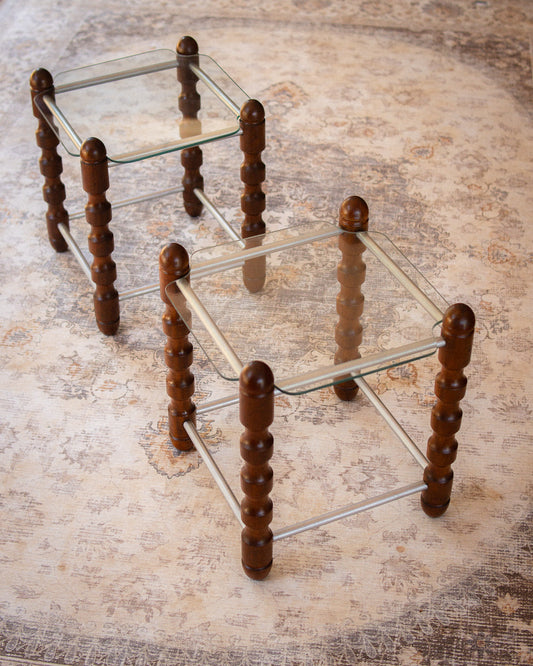 Pair of 1970s Atomic-Style Side Tables