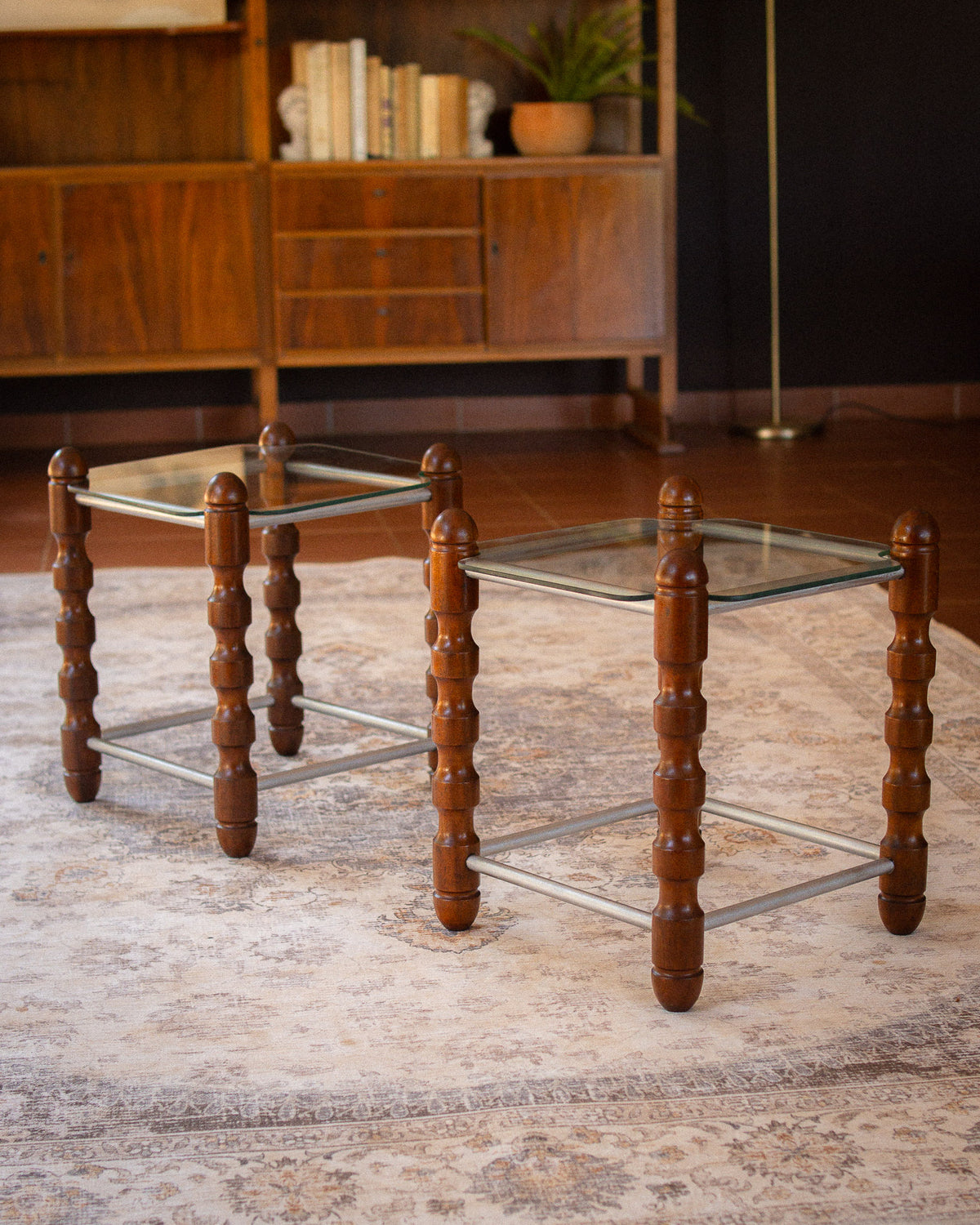 Pair of 1970s Atomic-Style Side Tables