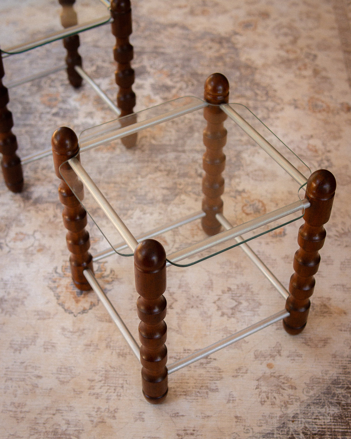 Pair of 1970s Atomic-Style Side Tables