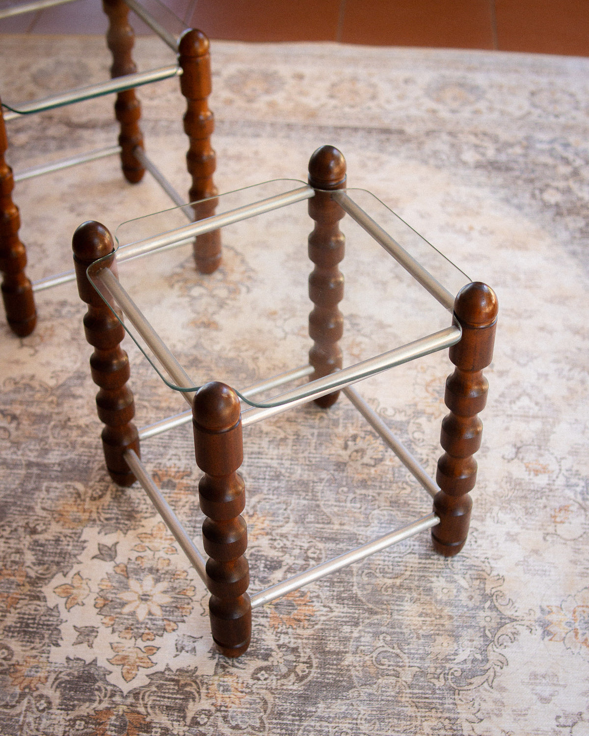 Pair of 1970s Atomic-Style Side Tables