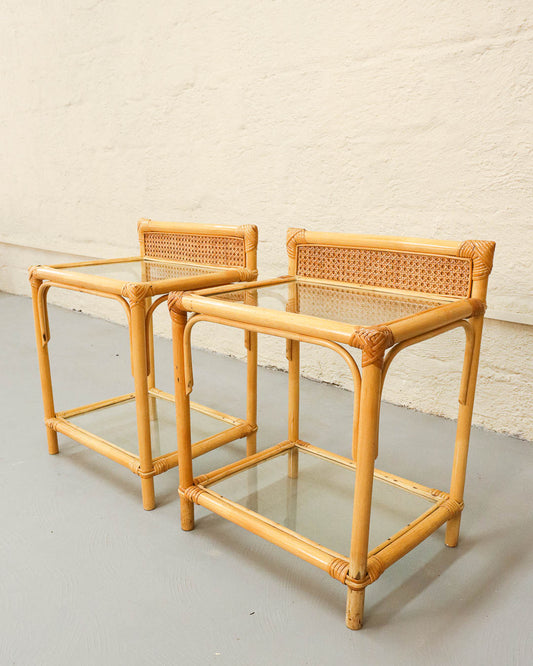 Cane and Glass Pedestals