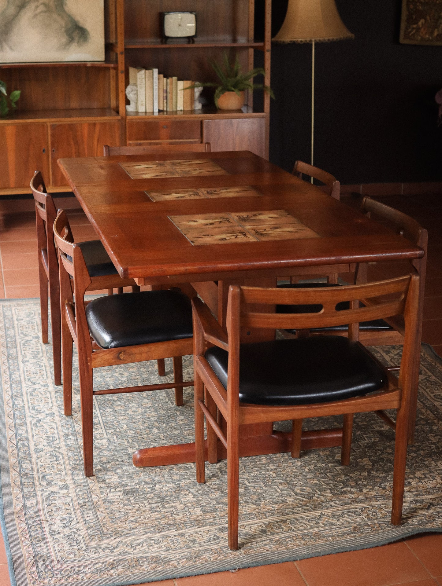 Danish Tile Top Dining Table