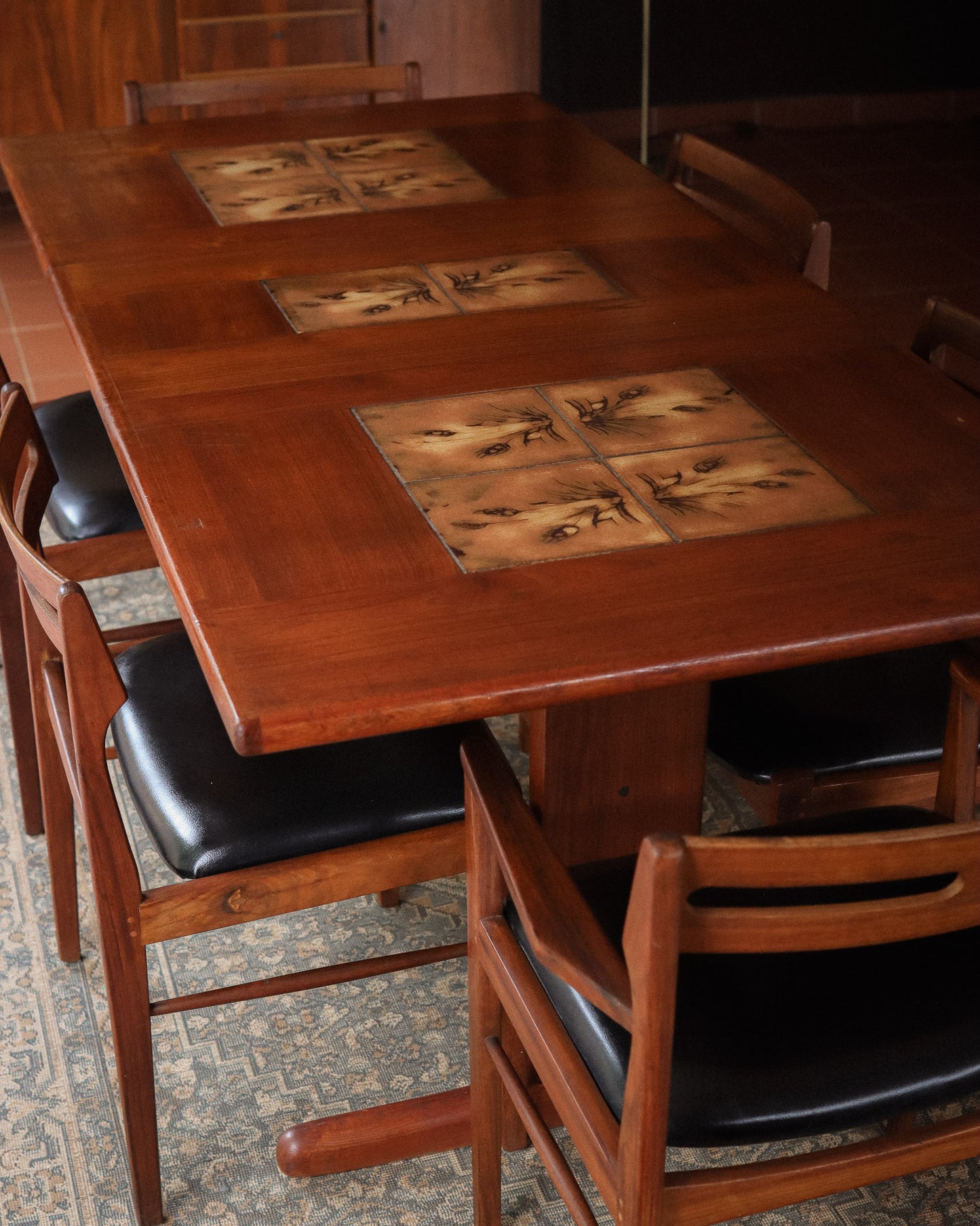 Danish Tile Top Dining Table