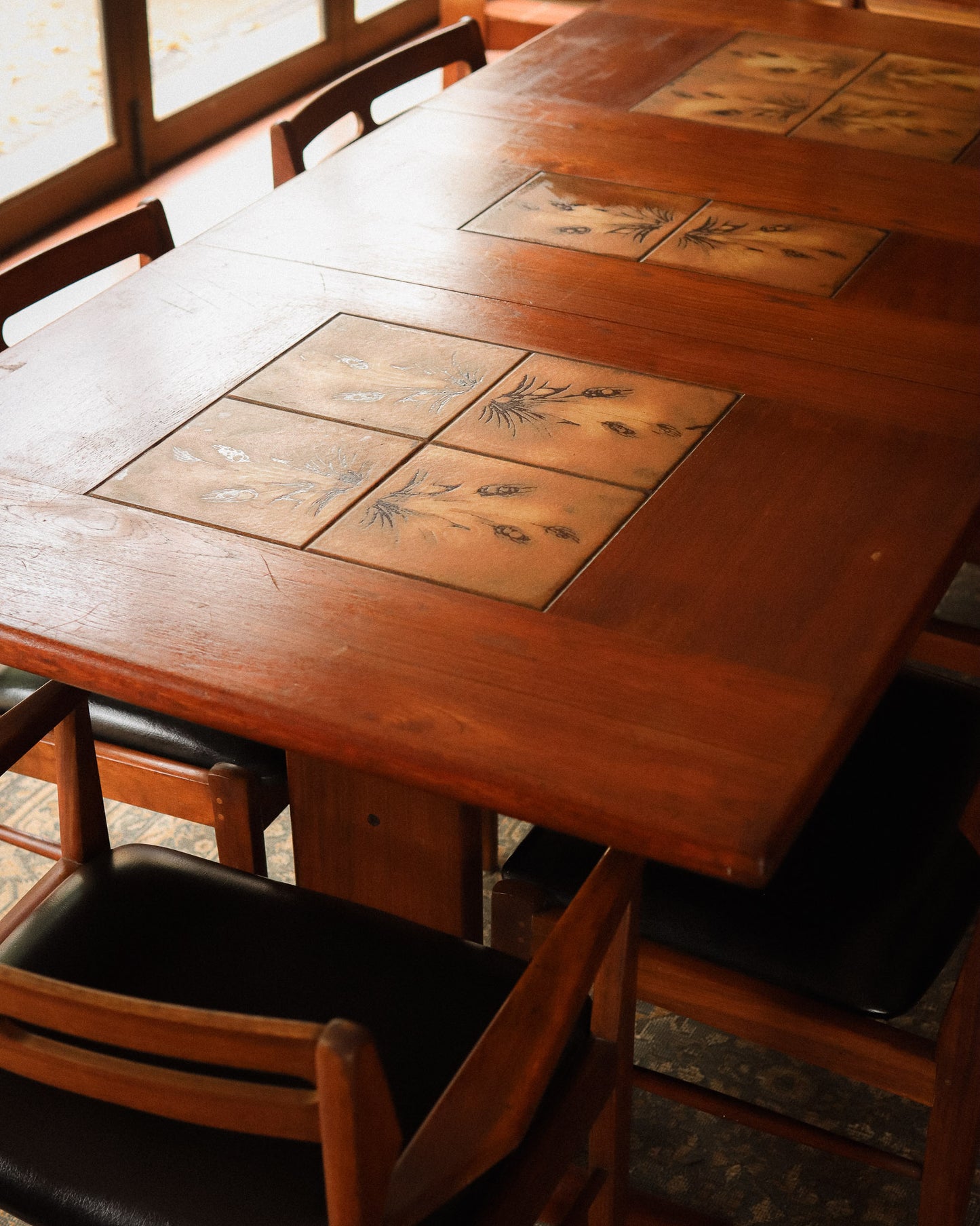 Danish Tile Top Dining Table