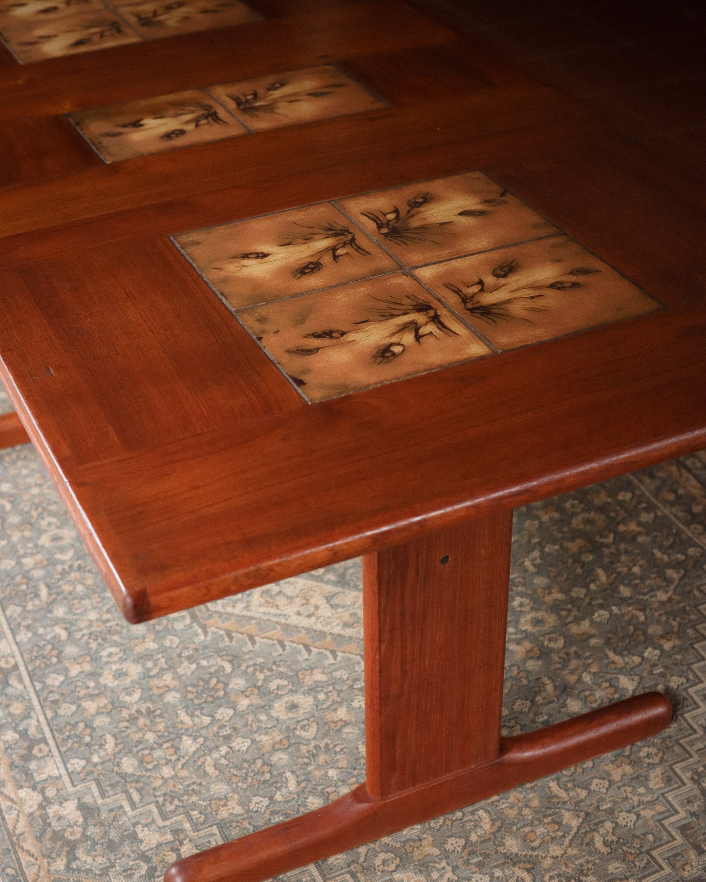 Danish Tile Top Dining Table
