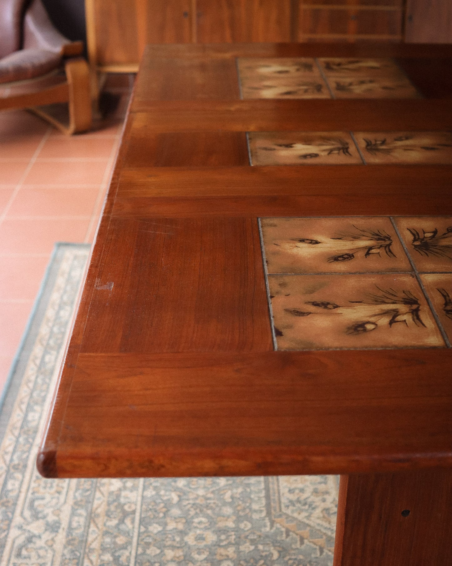 Danish Tile Top Dining Table