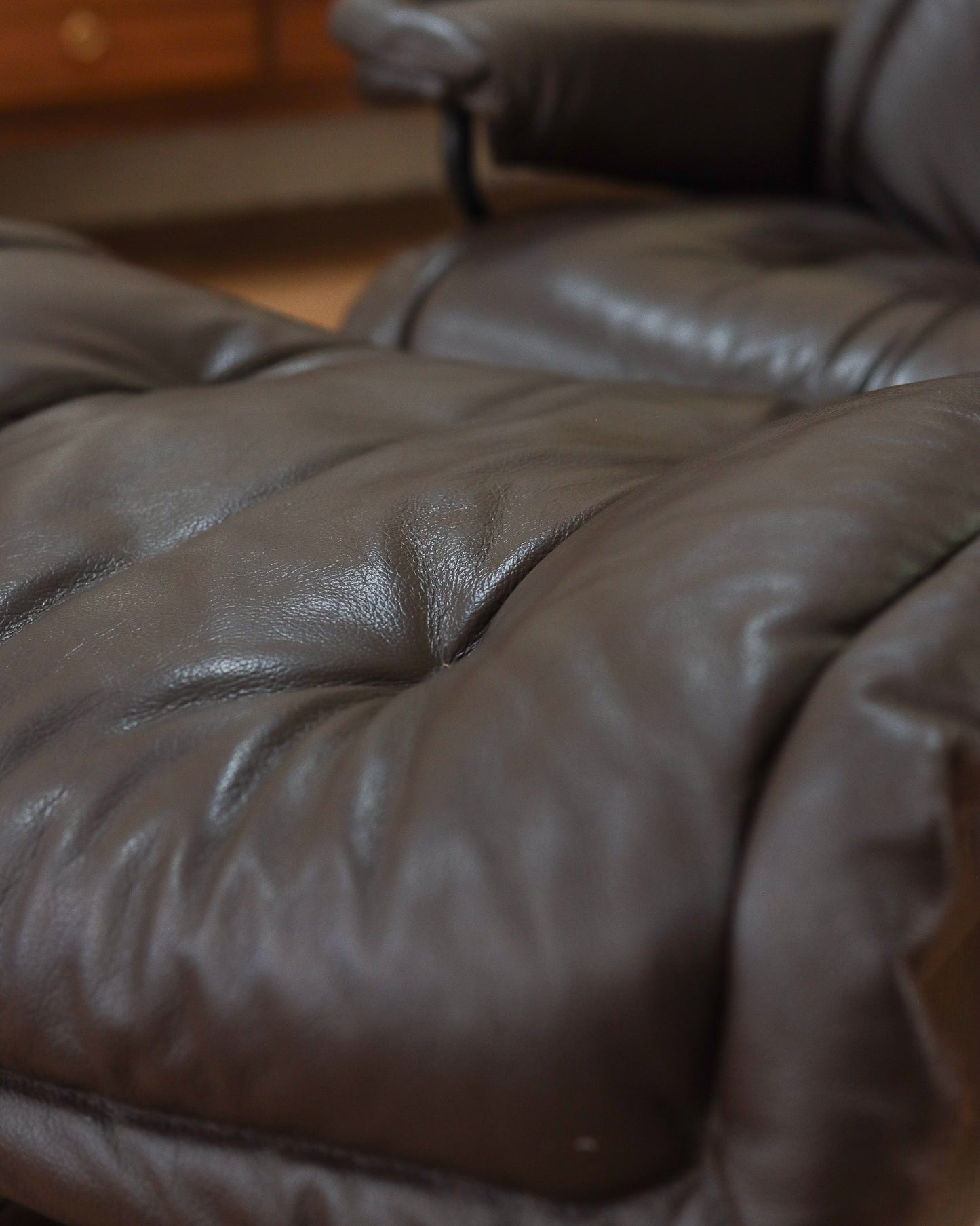 Scandinavian Ekornes Stressless Leather Recliner and Footstool