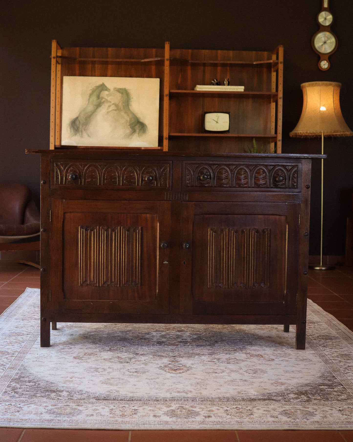 Gothic-Style Carved Sideboard