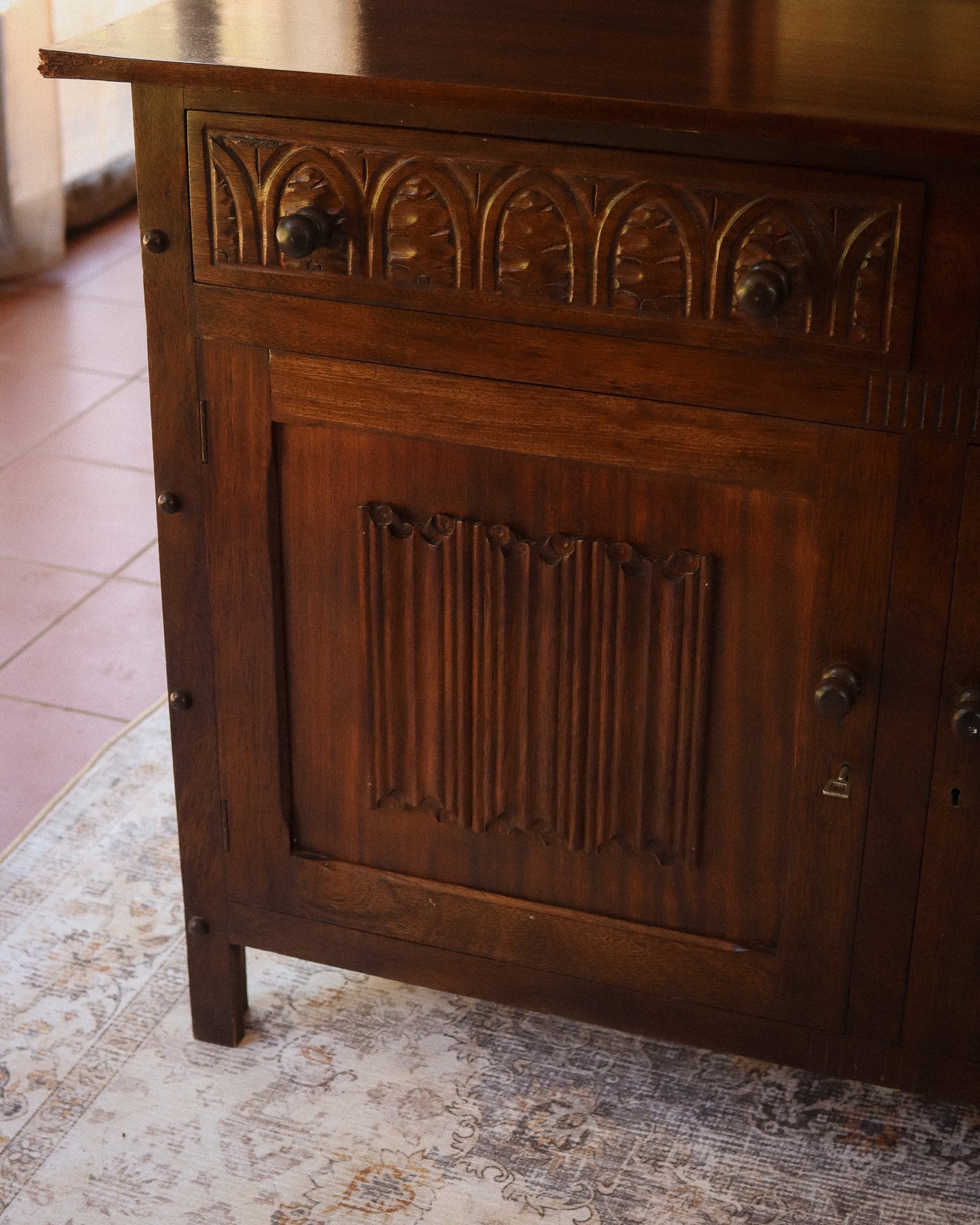 Gothic-Style Carved Sideboard