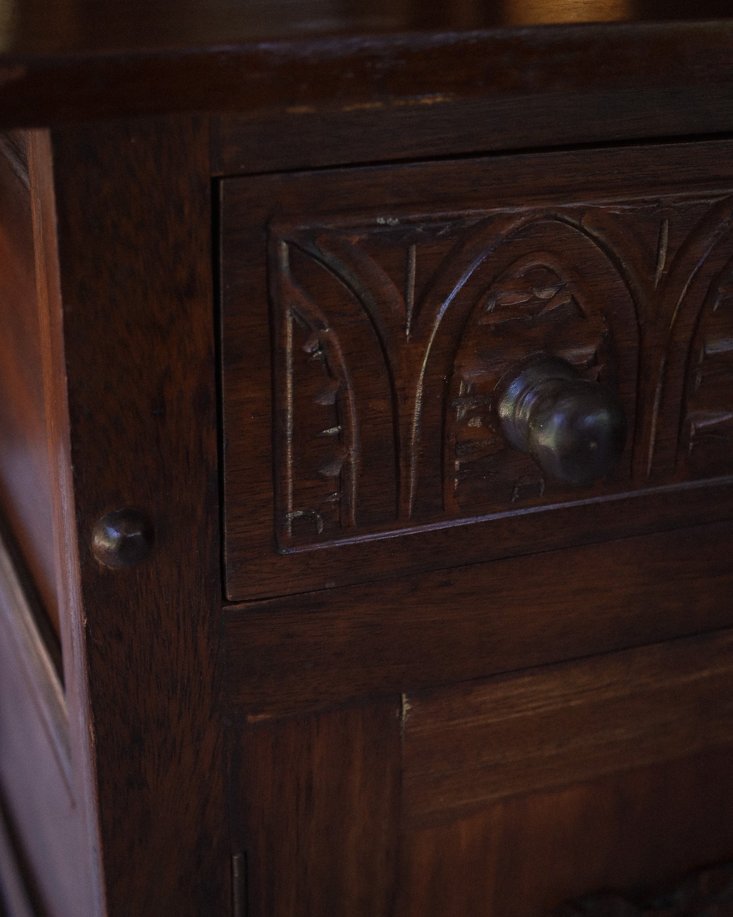 Gothic-Style Carved Sideboard