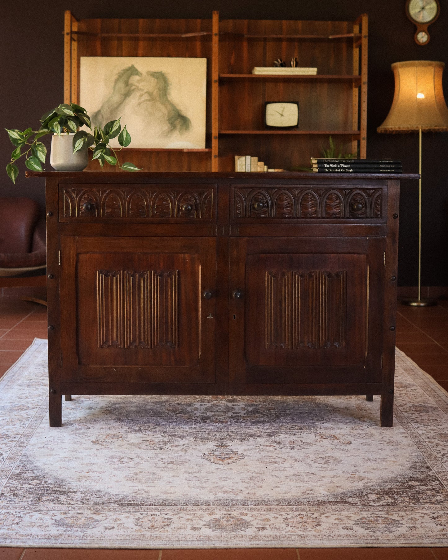 Gothic-Style Carved Sideboard