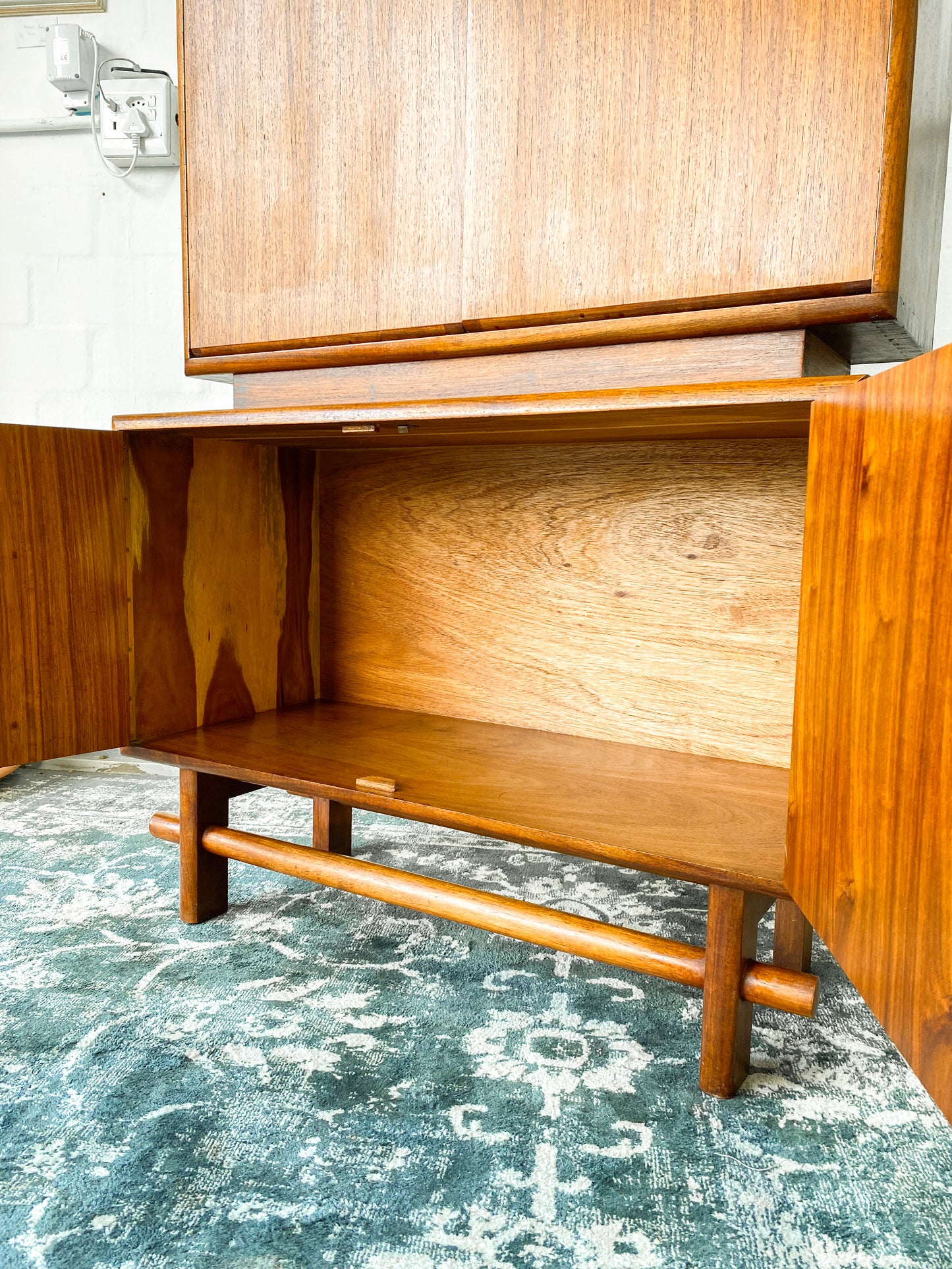 Kiaat Mid-Century Drinks Cabinet
