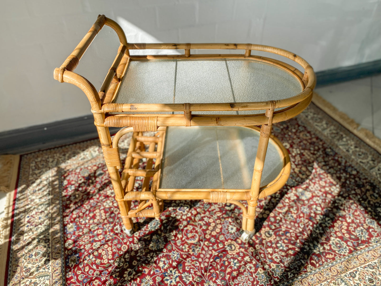 Retro Cane Drinks Trolley