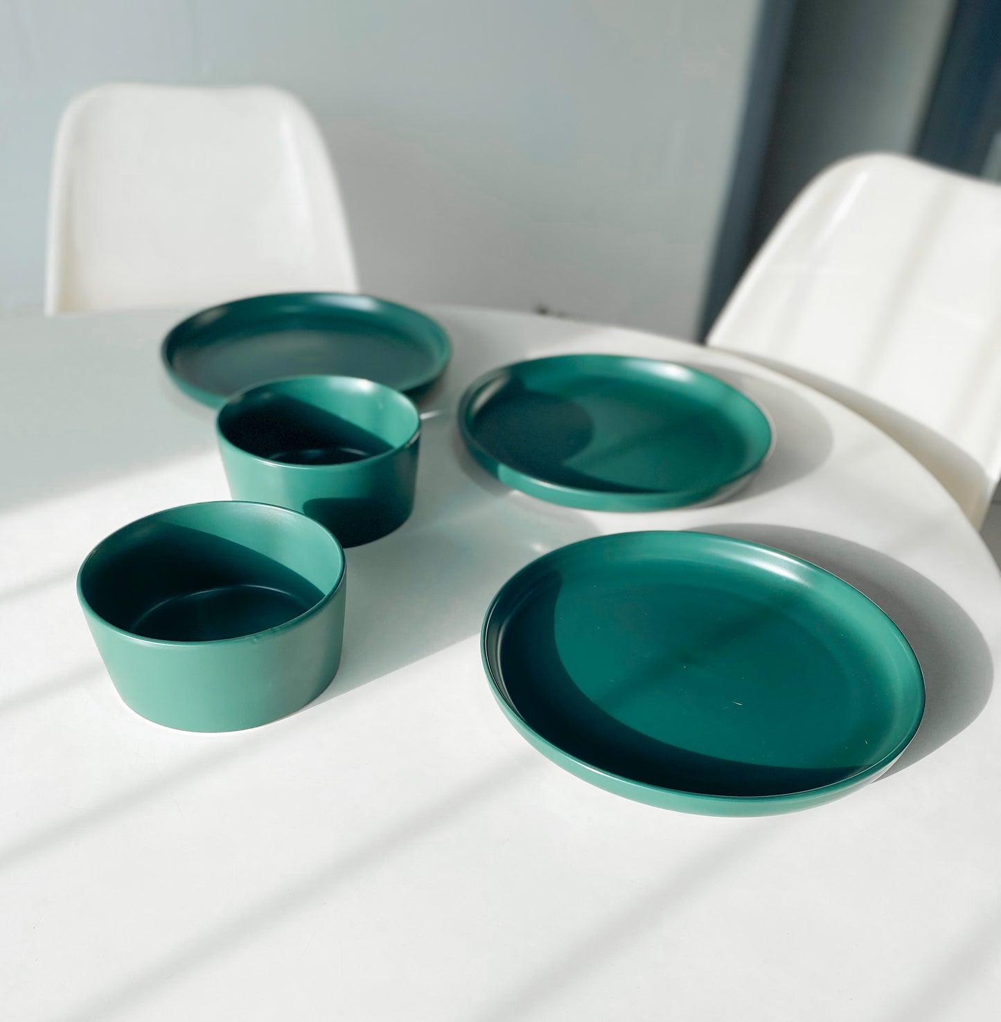 5 Piece Emerald Green Dinner Set