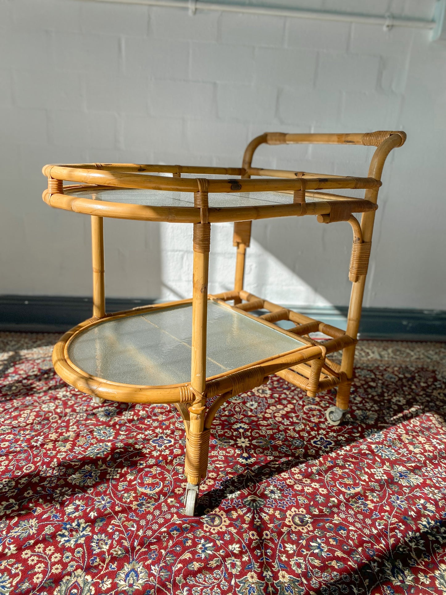 Retro Cane Drinks Trolley