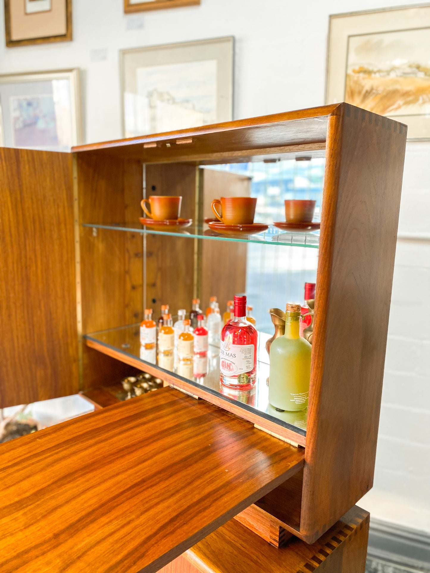 Kiaat Mid-Century Drinks Cabinet