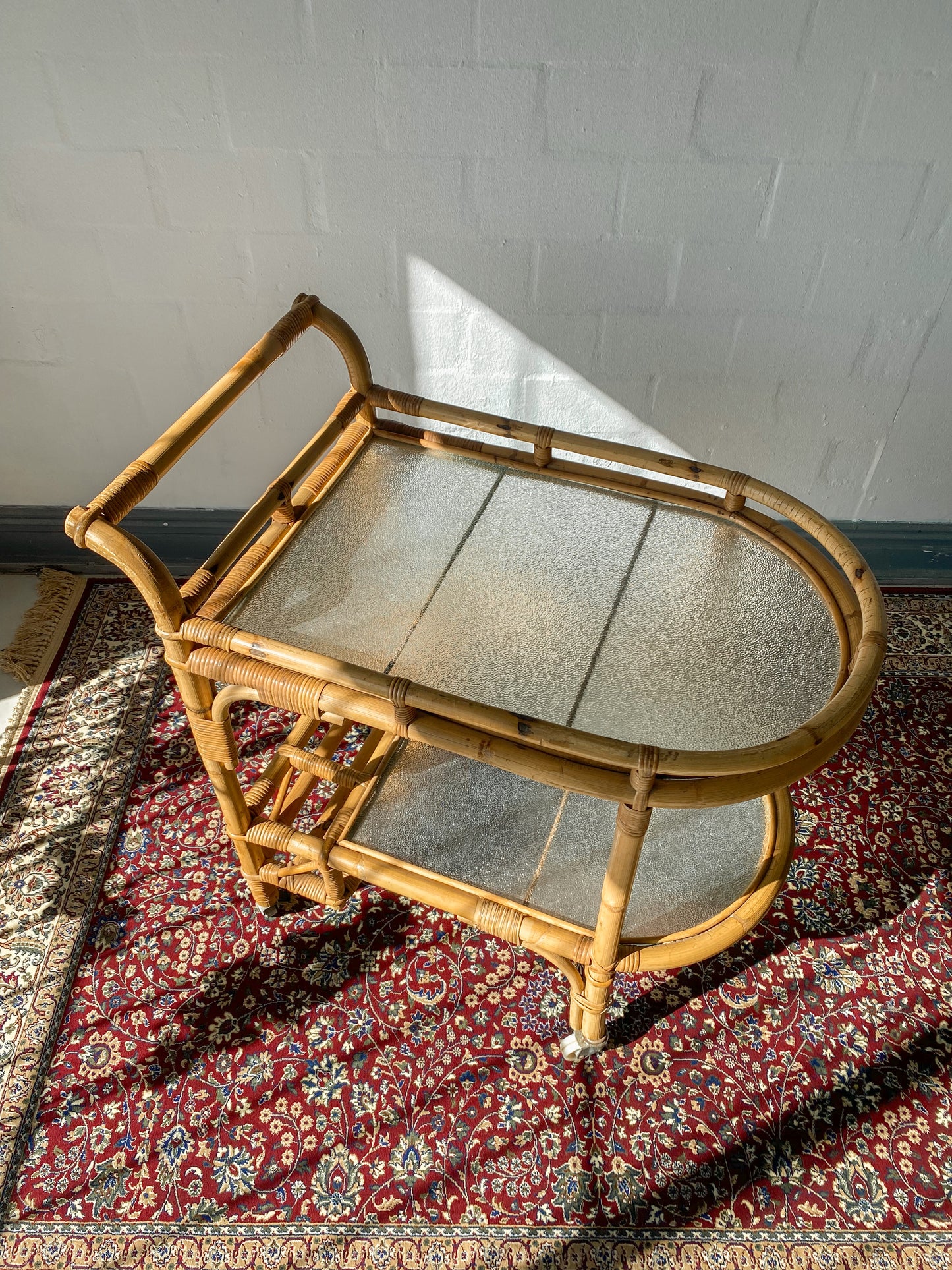 Retro Cane Drinks Trolley