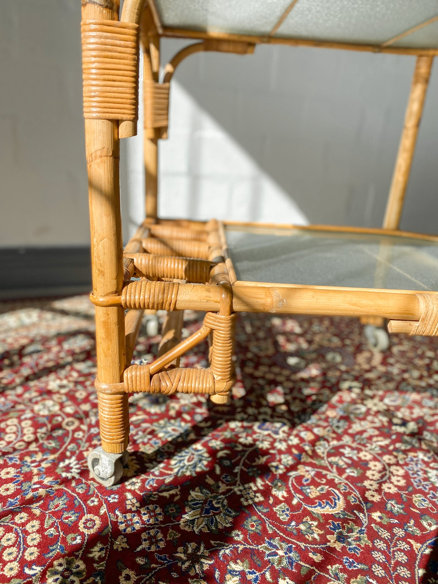 Retro Cane Drinks Trolley
