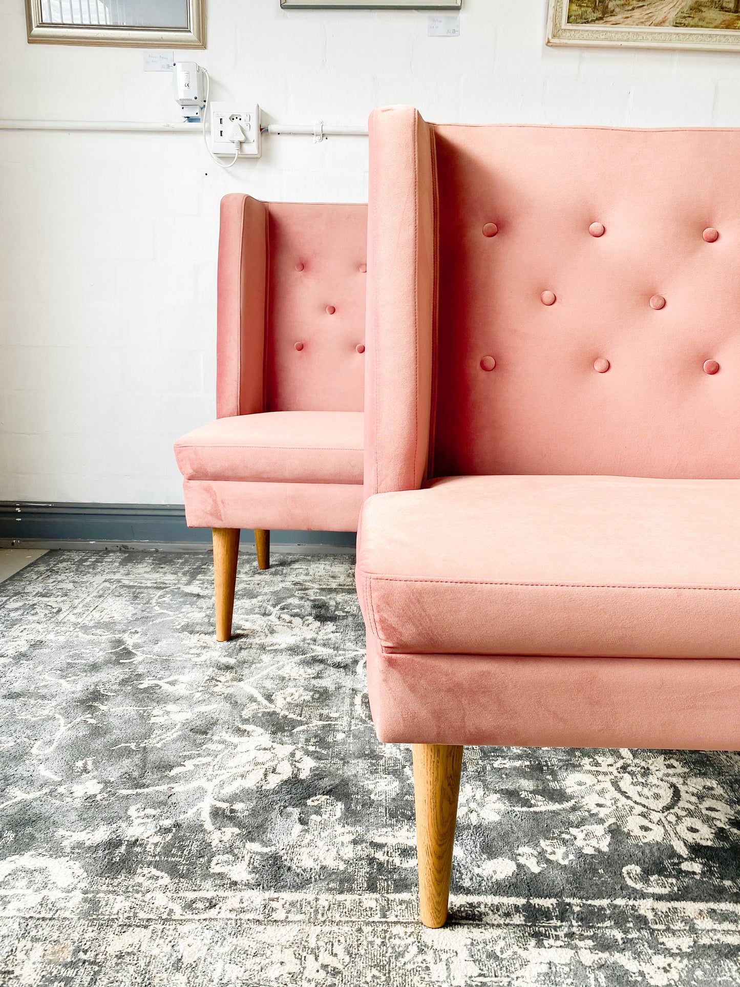 Blush 2 Seater Velvet Bench