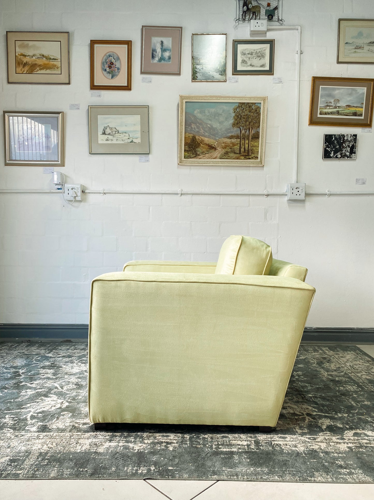 Sherbet Lime Amrchair in Suede