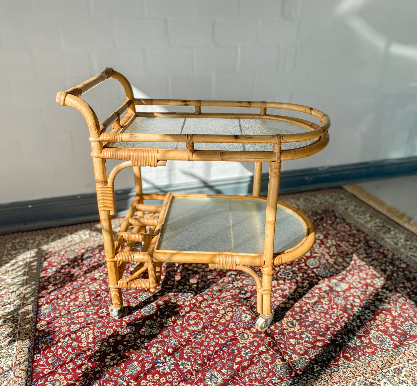 Retro Cane Drinks Trolley