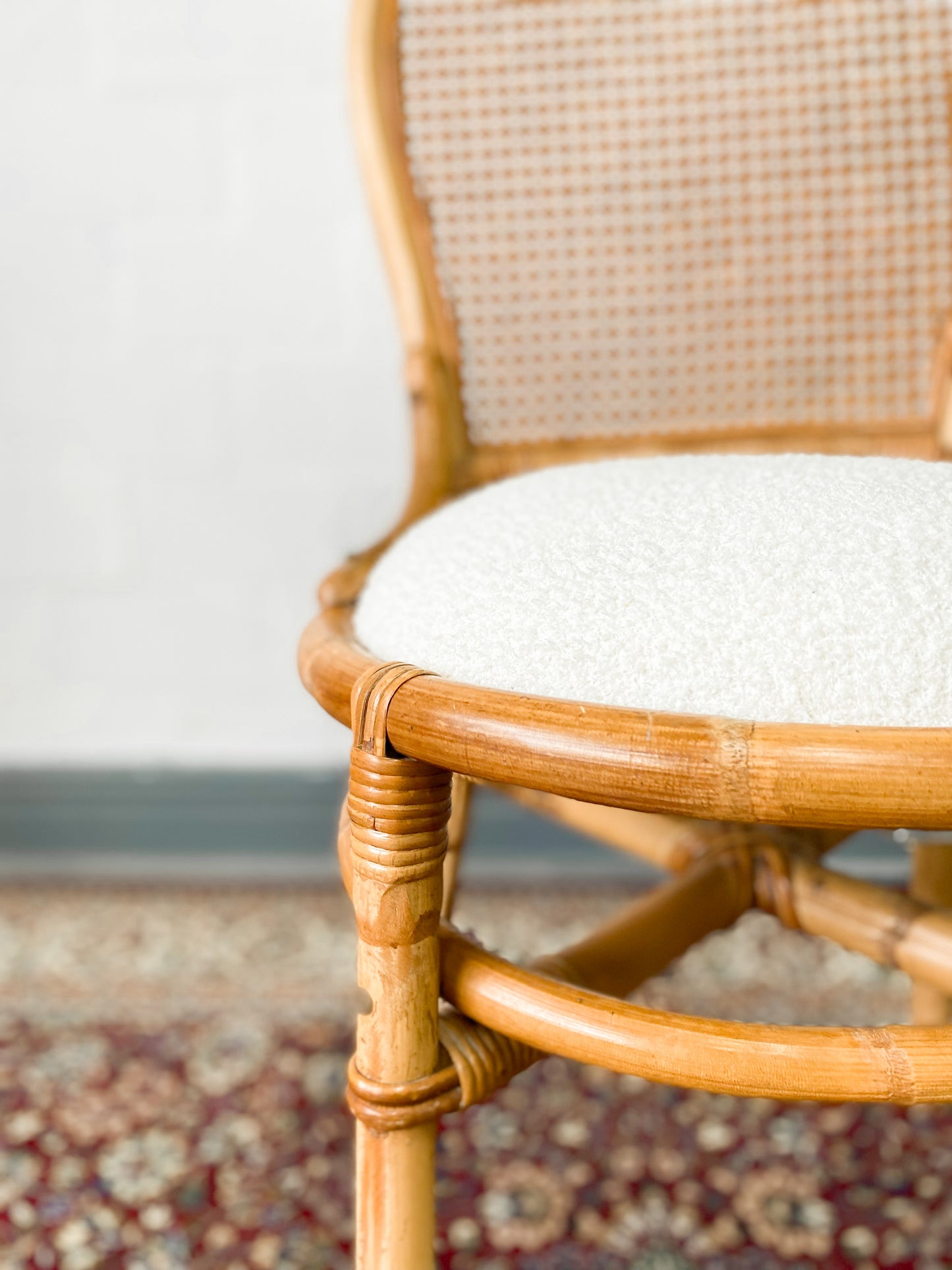 Cane & Bouclé Chair