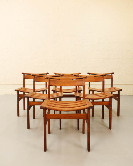 Set of Six Kiaat Kallenbach Dining Chairs by John Tabraham