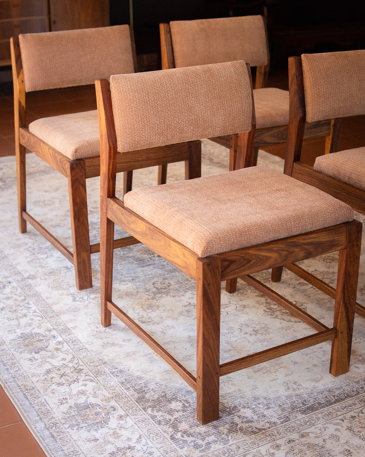 Set of 4 Mid-Century Kiaat Dining Chairs