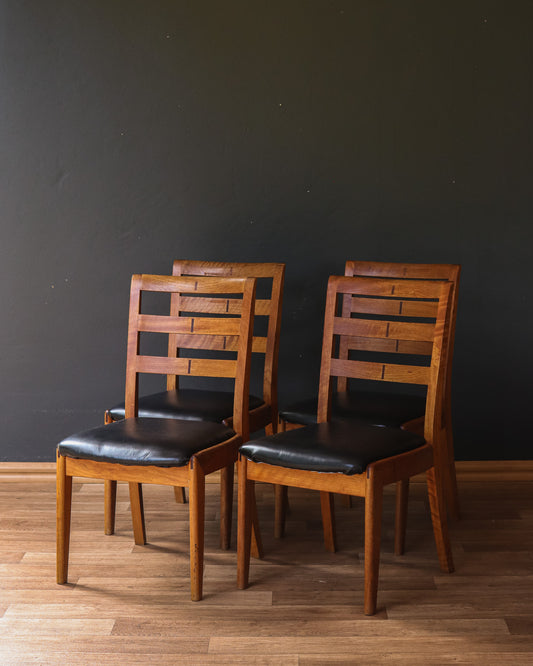 Mid-Century Teak Ladderback Dining Chairs
