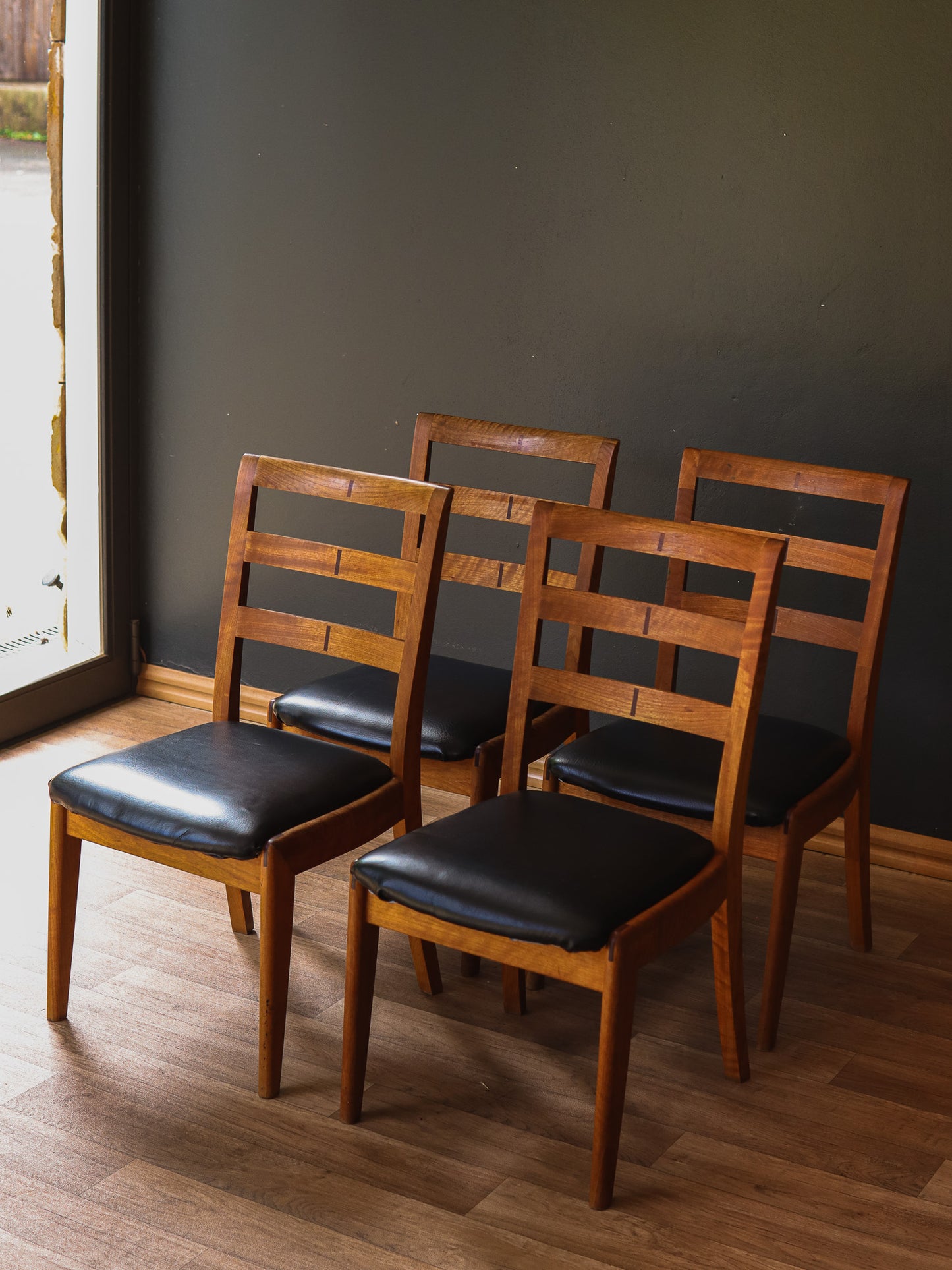 Mid-Century Teak Ladderback Dining Chairs
