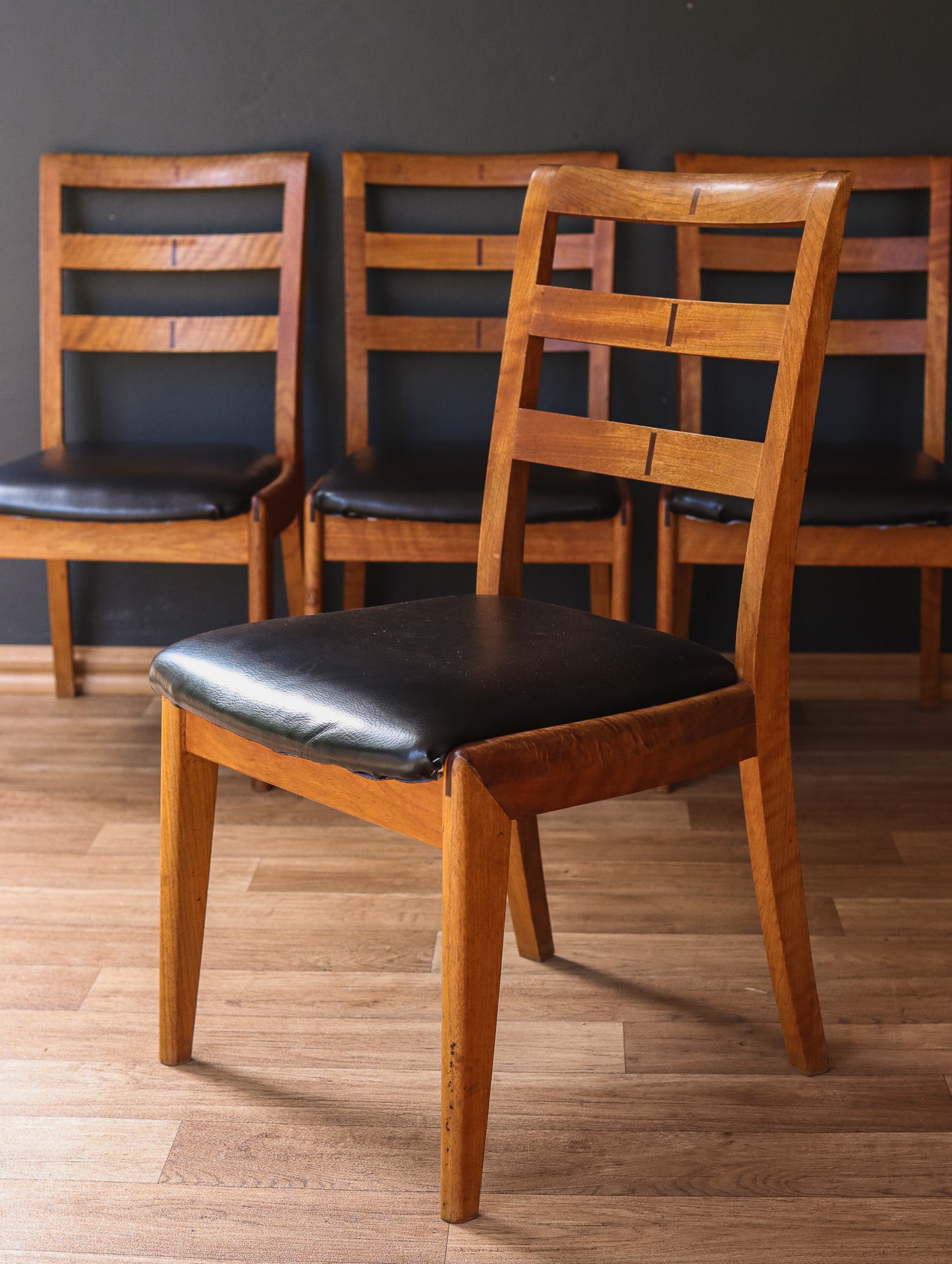 Mid-Century Teak Ladderback Dining Chairs