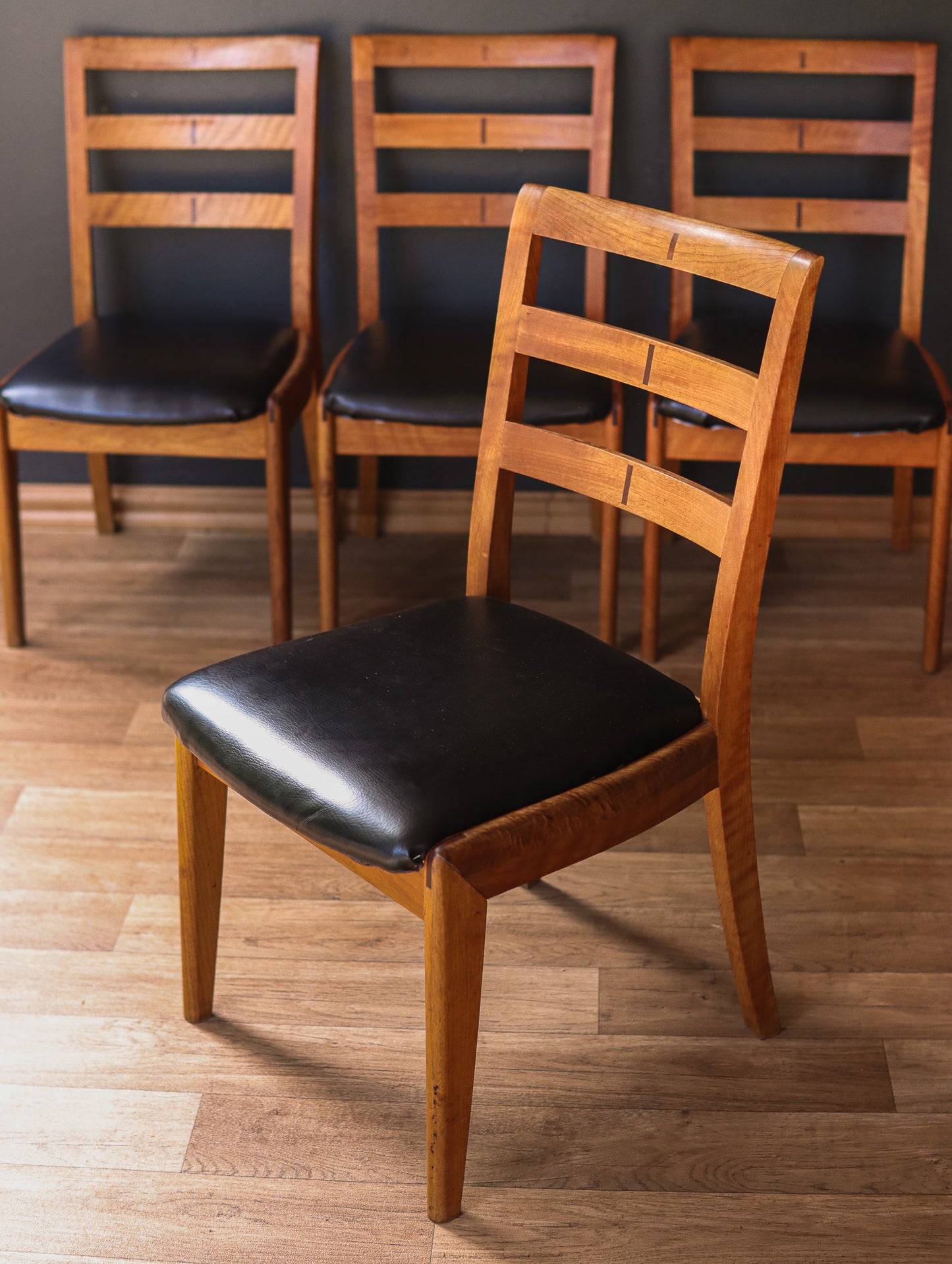 Mid-Century Teak Ladderback Dining Chairs