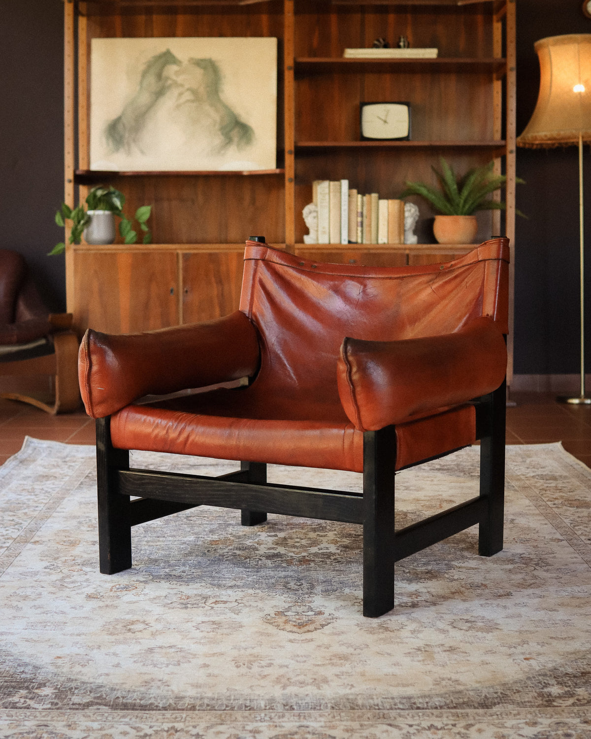 Vintage Leather Sling Chair