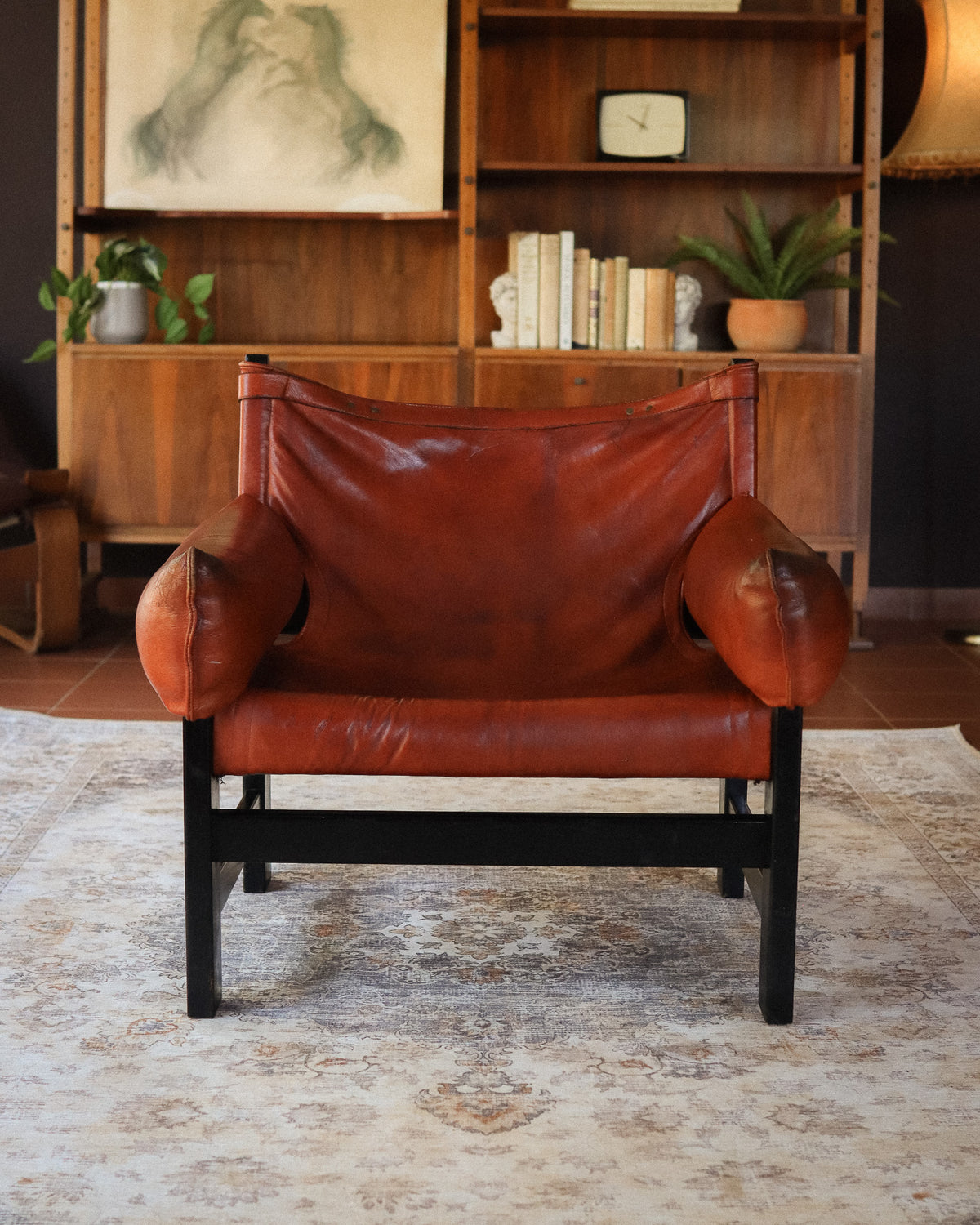 Vintage Leather Sling Chair