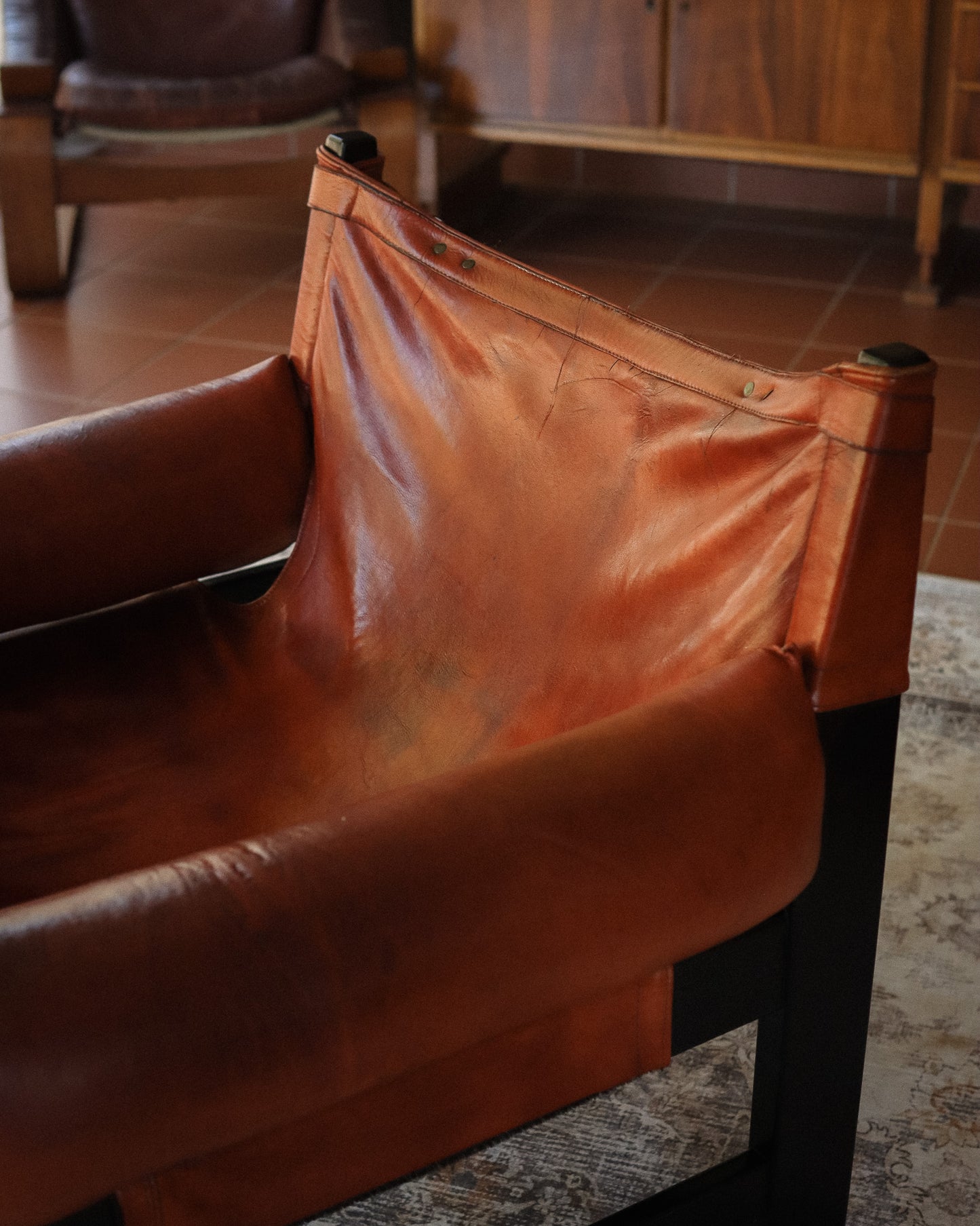 Vintage Leather Sling Chair