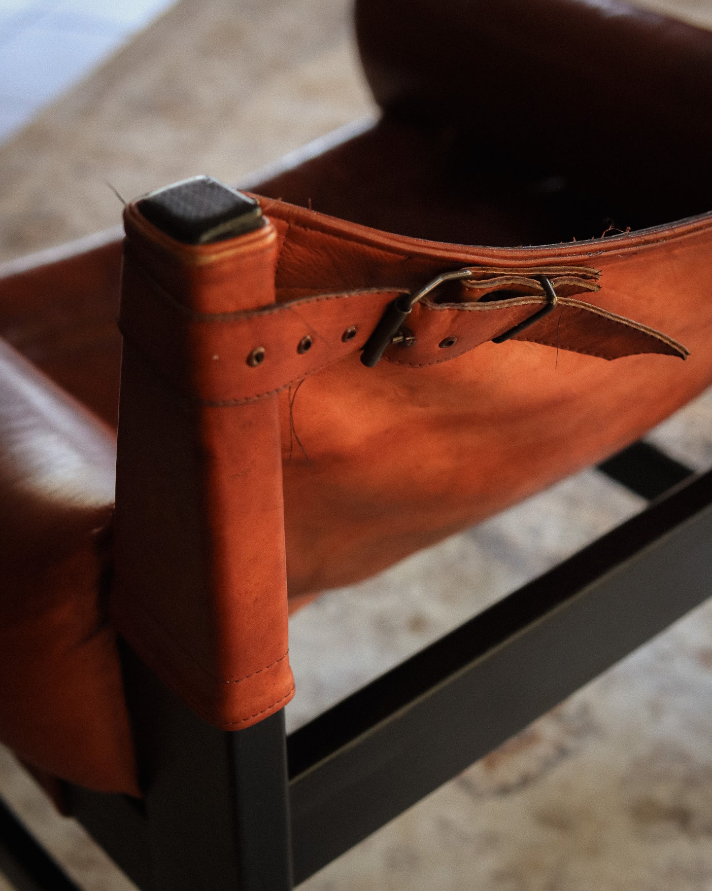 Vintage Leather Sling Chair