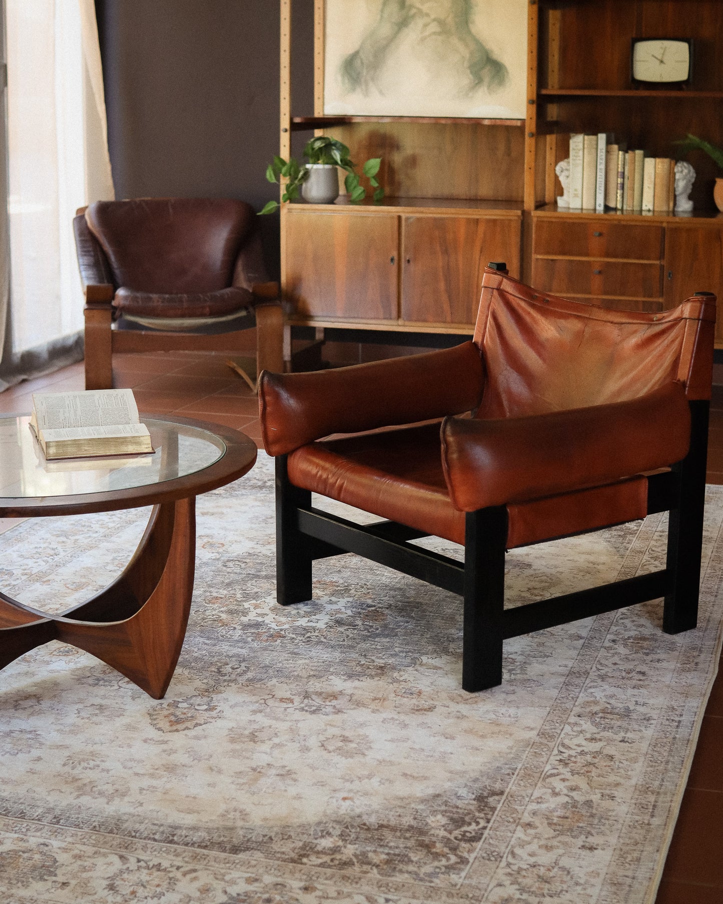 Vintage Leather Sling Chair