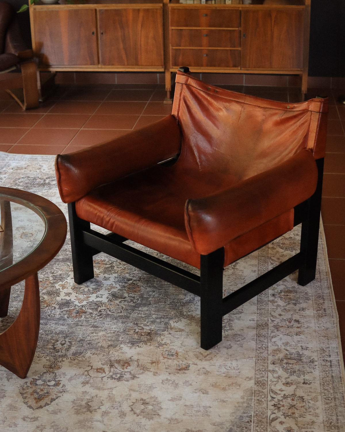 Vintage Leather Sling Chair