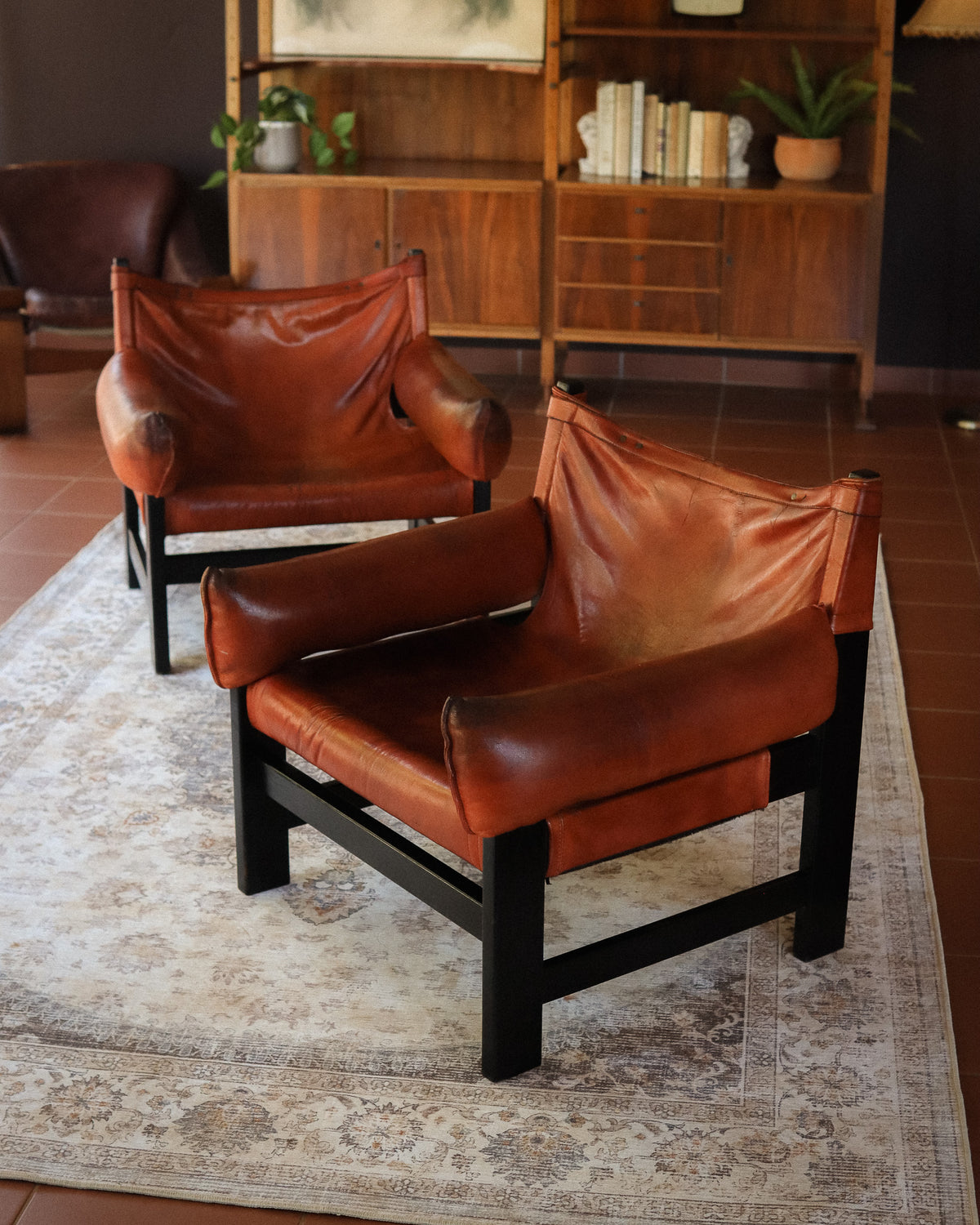 Vintage Leather Sling Chair