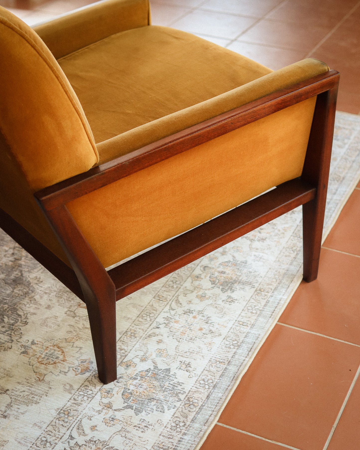 Pair of Mid-Century Velvet Armchairs