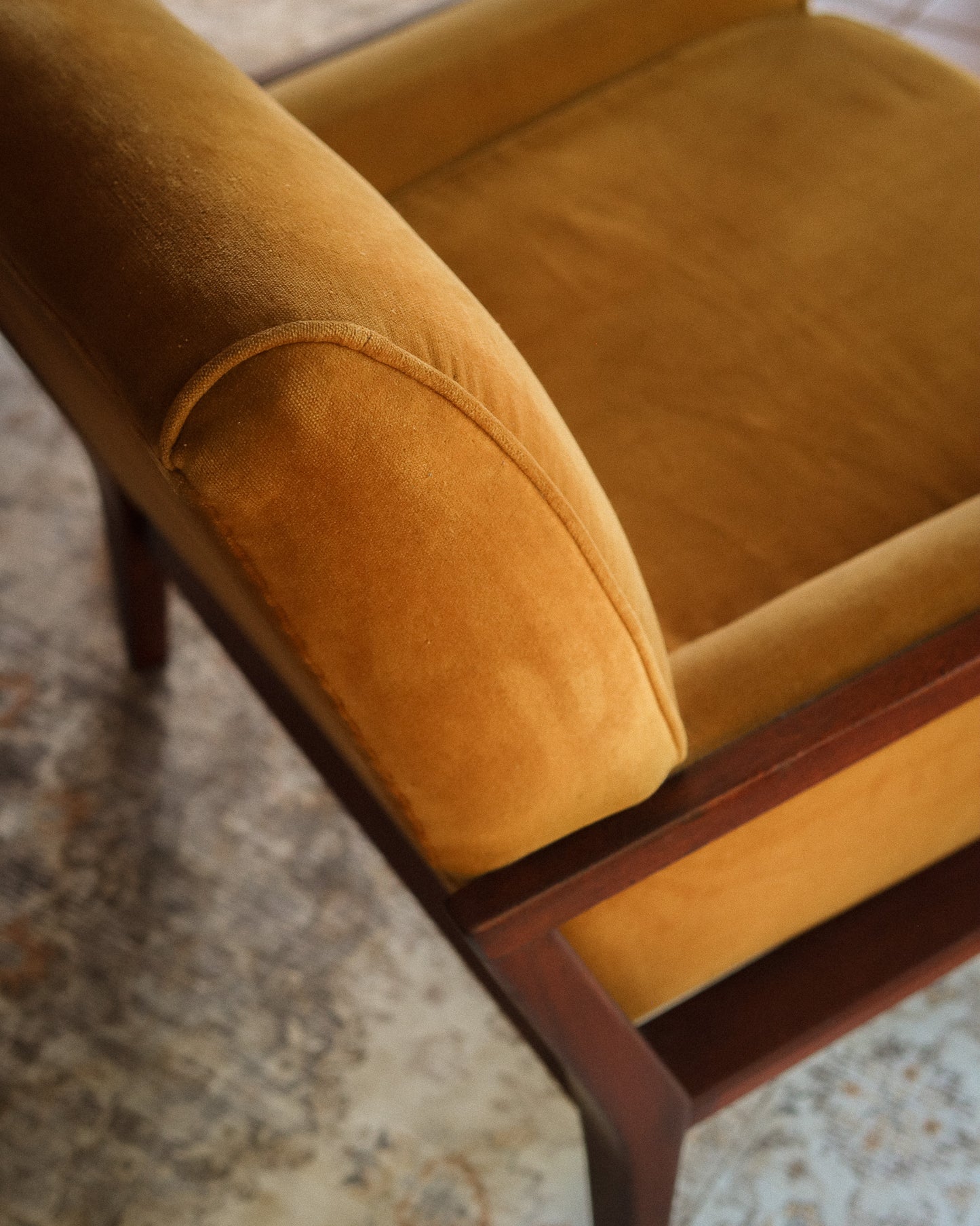 Pair of Mid-Century Velvet Armchairs