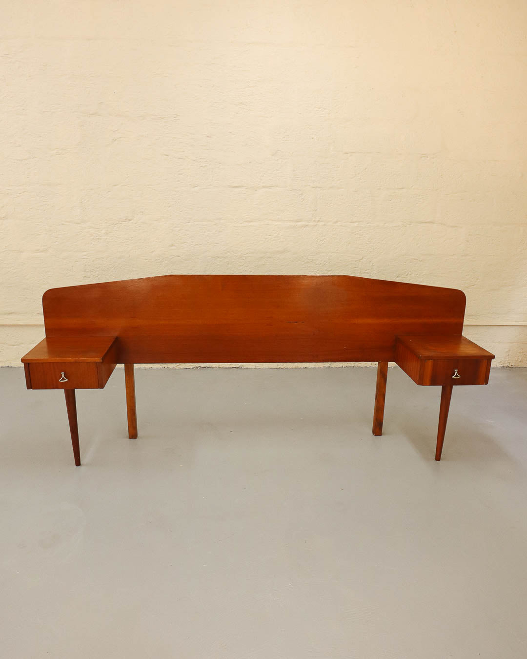 Mid-Century Double Headboard with Pedestals